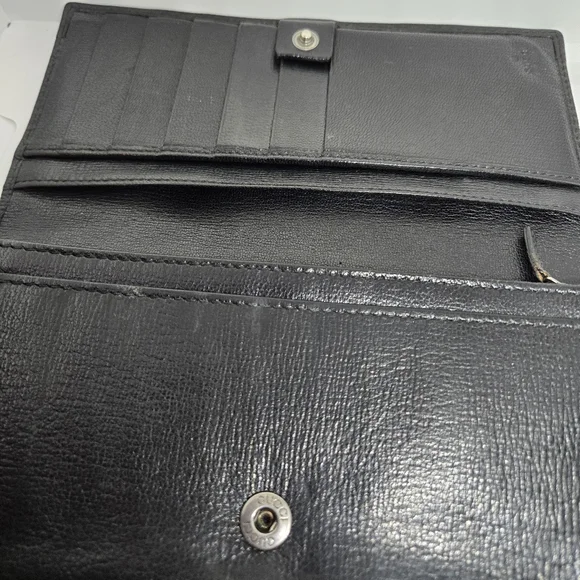 Gucci G Leather long Bifold wallet Black - Picture 6 of 9